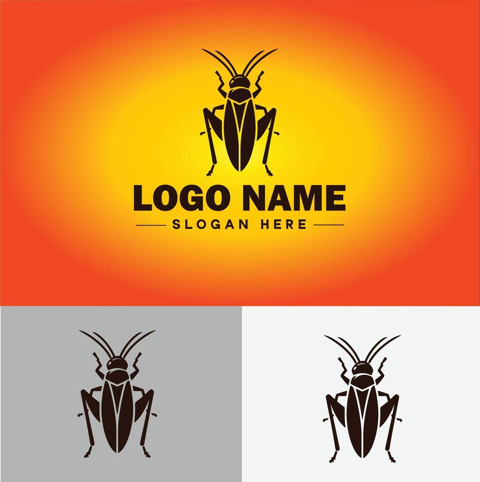 Katydid logo vector art icon graphics for business brand icon katydid logo template