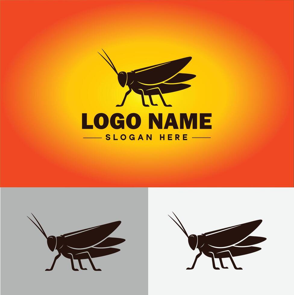 Katydid logo vector art icon graphics for business brand icon katydid logo template