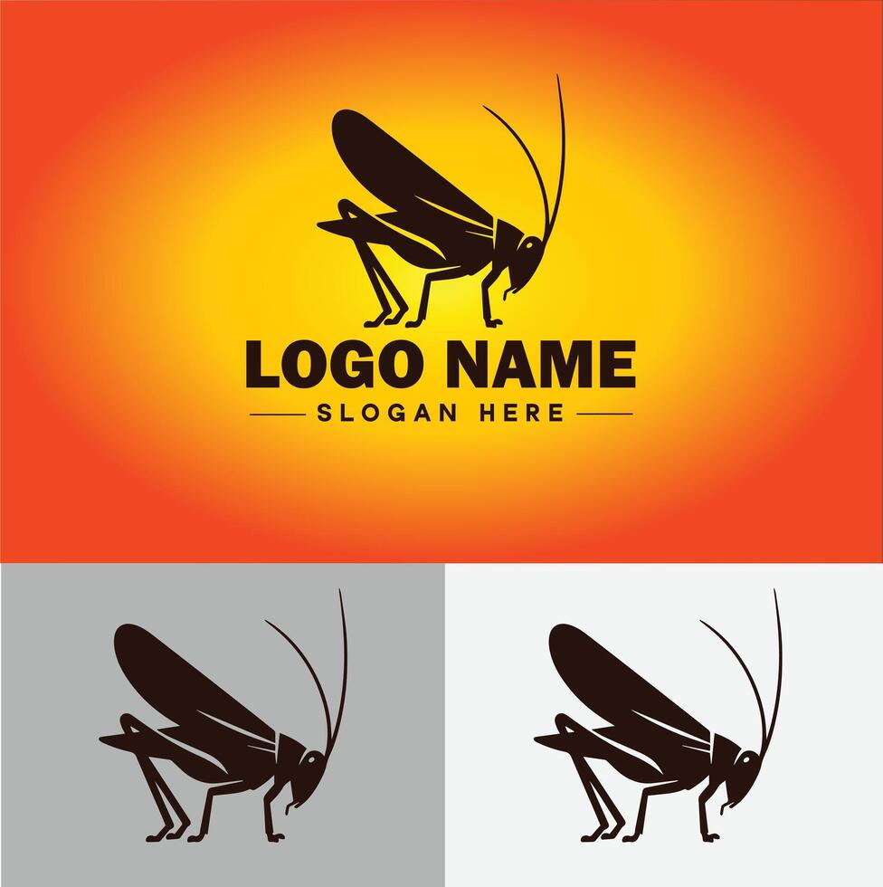 Katydid logo vector art icon graphics for business brand icon katydid logo template