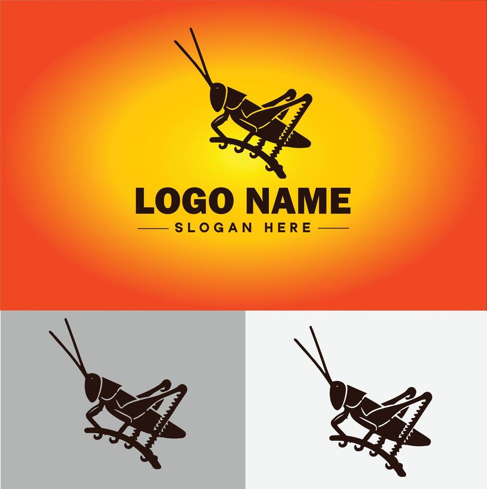 Katydid logo vector art icon graphics for business brand icon katydid logo template