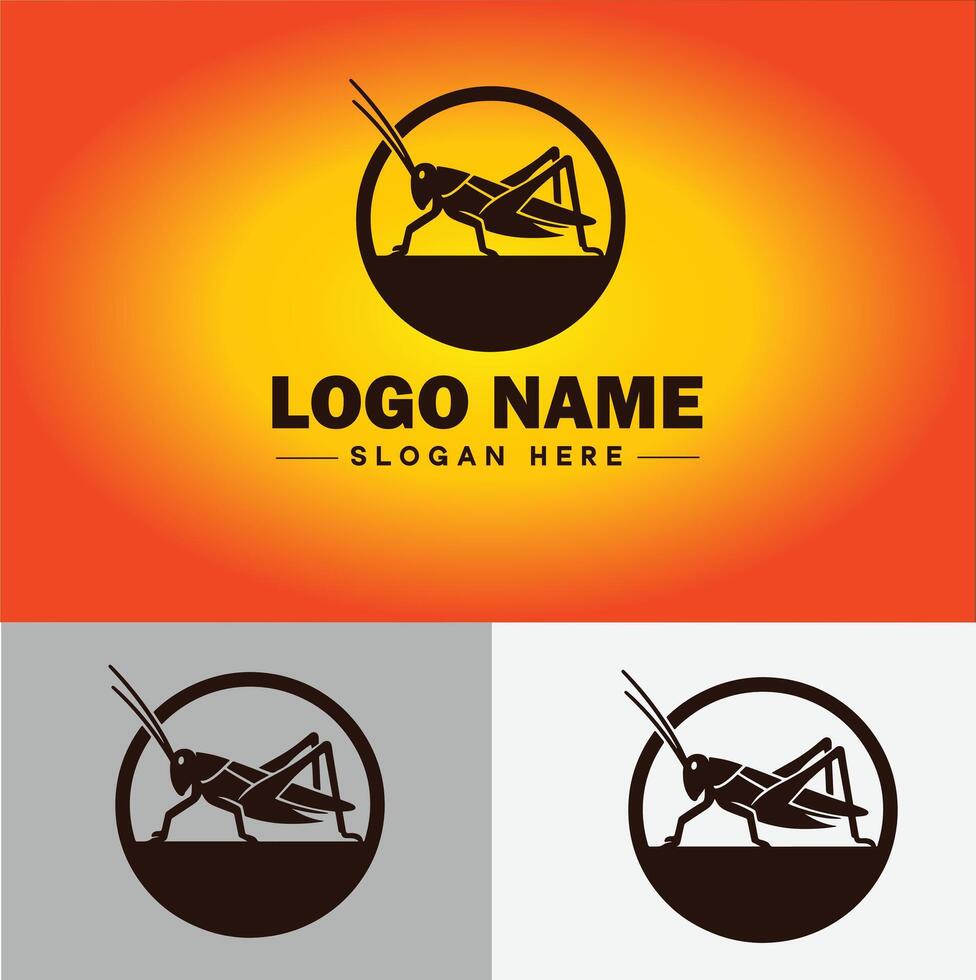 Katydid logo vector art icon graphics for business brand icon katydid logo template
