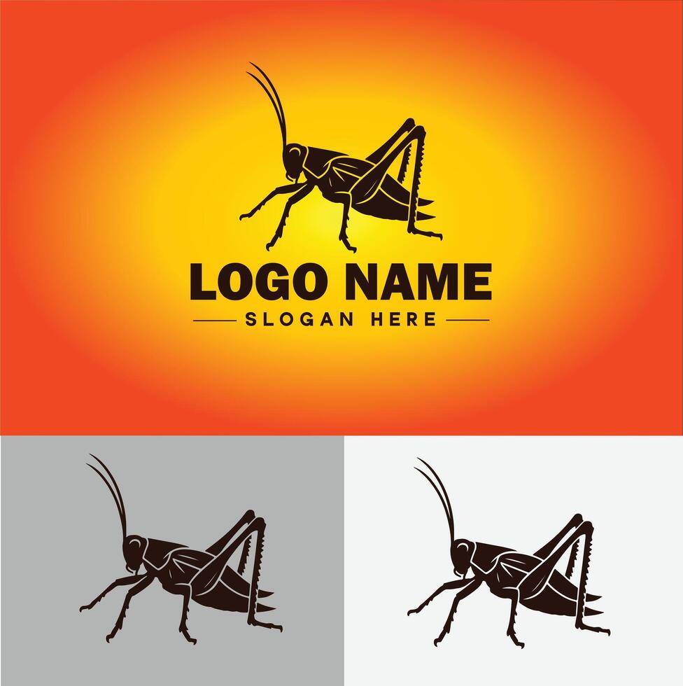 Katydid logo vector art icon graphics for business brand icon katydid logo template