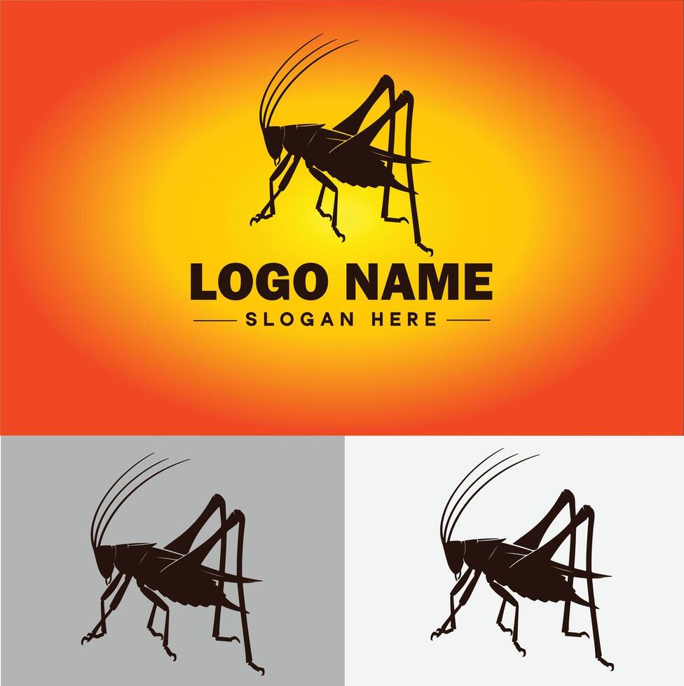 Katydid logo vector art icon graphics for business brand icon katydid logo template