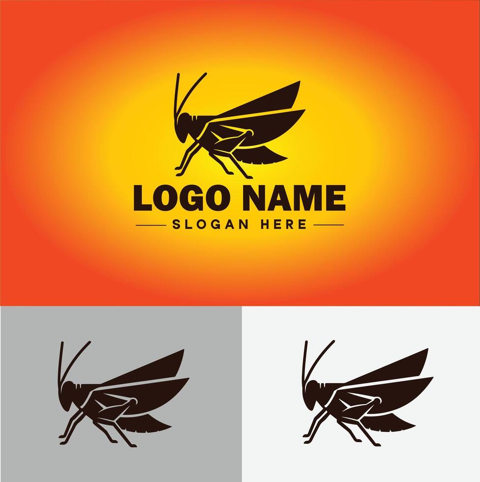 Katydid logo vector art icon graphics for business brand icon katydid logo template