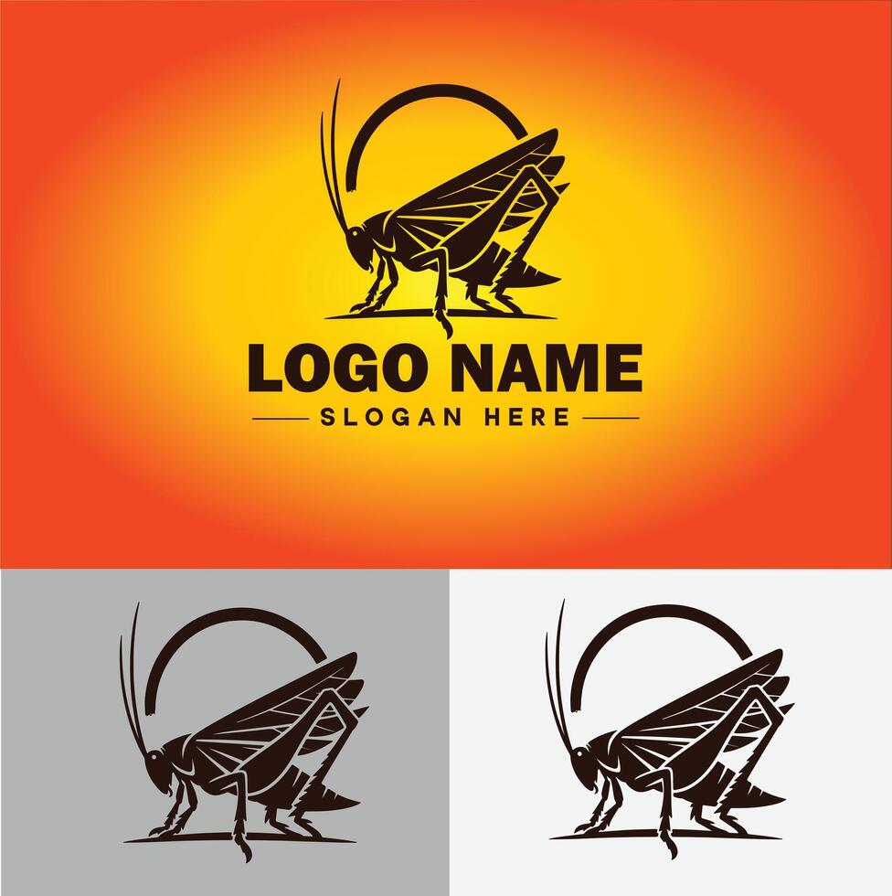 Katydid logo vector art icon graphics for business brand icon katydid logo template