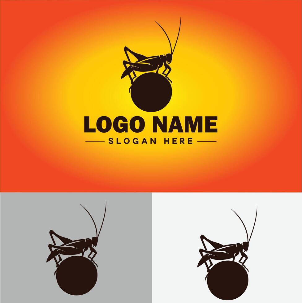 Katydid logo vector art icon graphics for business brand icon katydid logo template