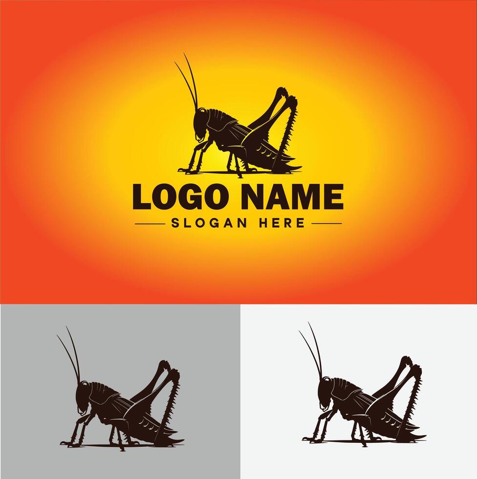 Katydid logo vector art icon graphics for business brand icon katydid logo template