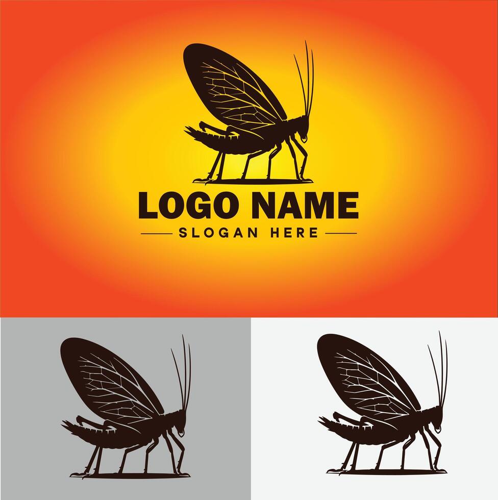 Katydid logo vector art icon graphics for business brand icon katydid logo template