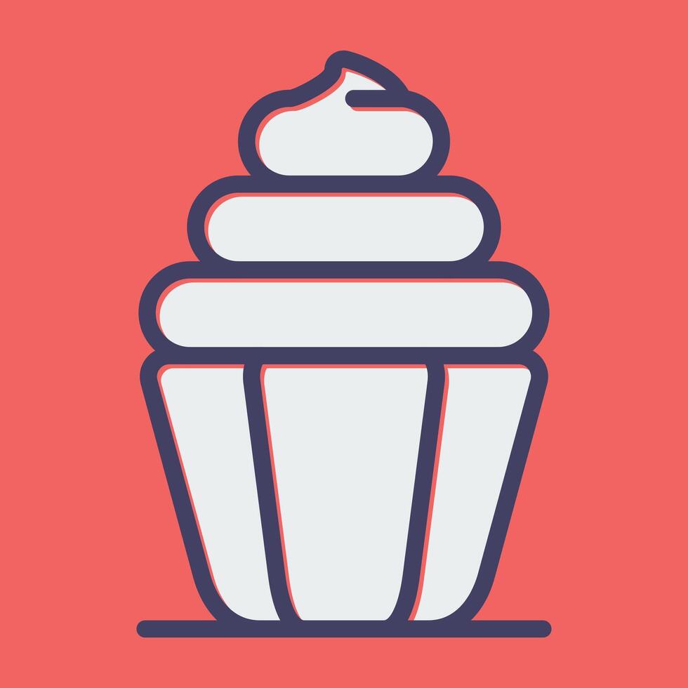 icono de vector de cupcake