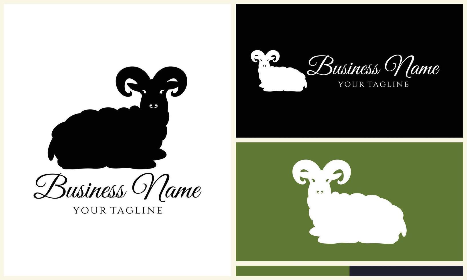 silhouette sheep goat logo template vector