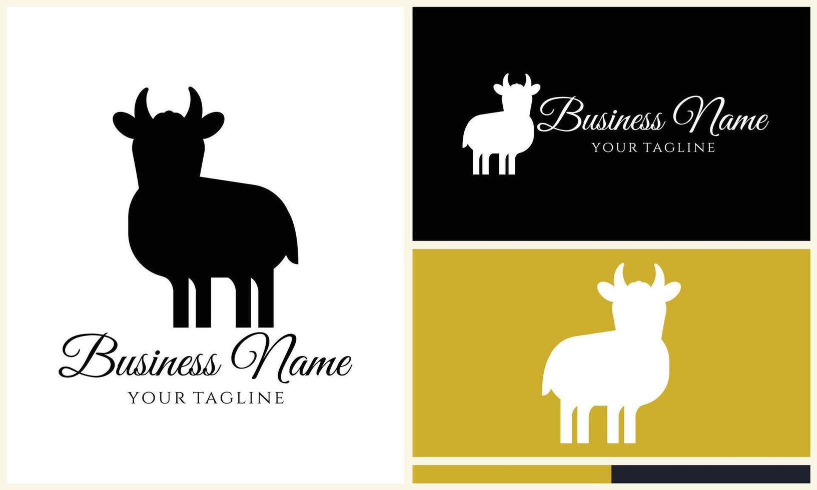 silhouette sheep goat logo template vector