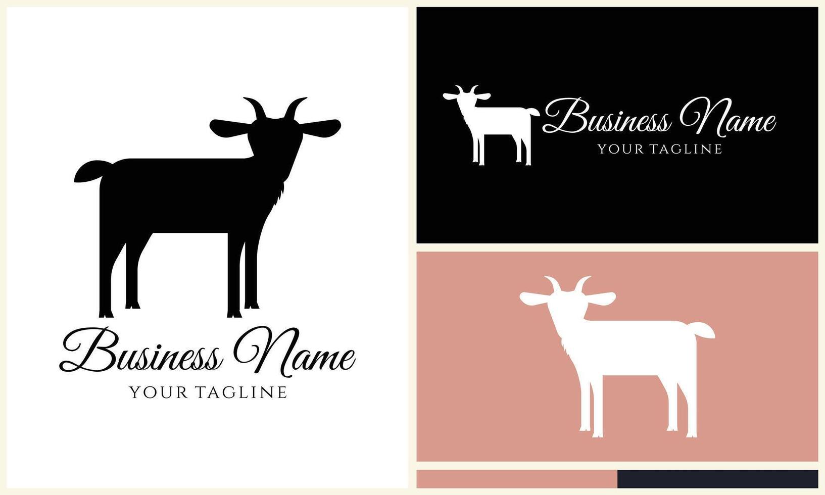 silhouette sheep goat logo template vector