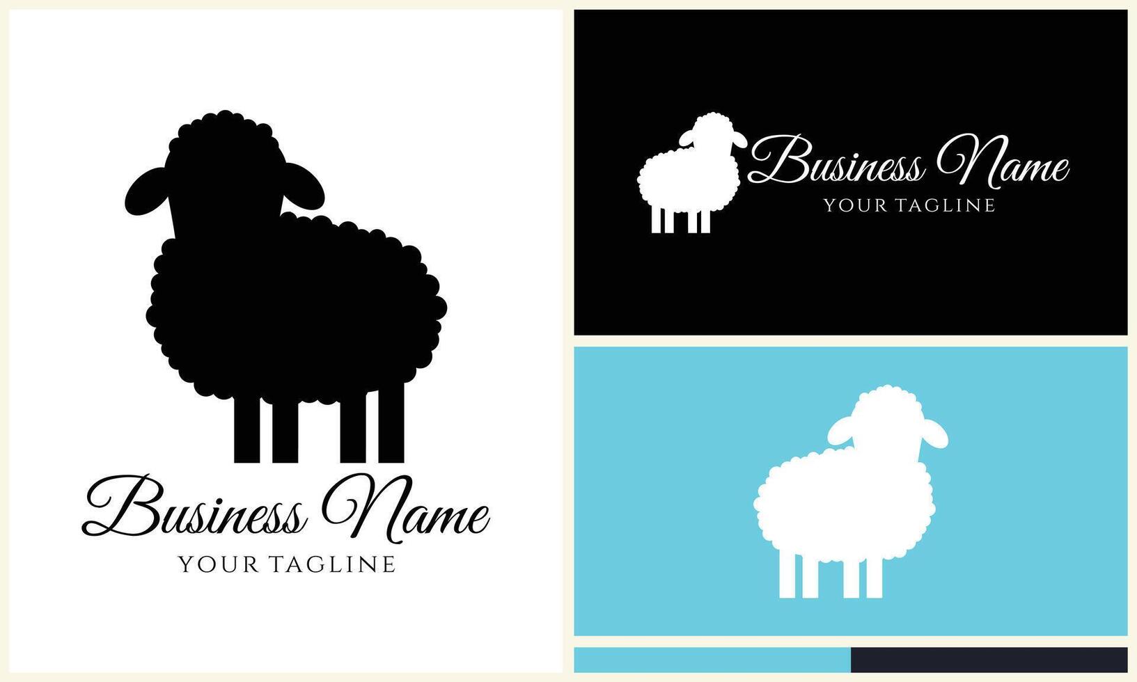 silhouette sheep goat logo template vector