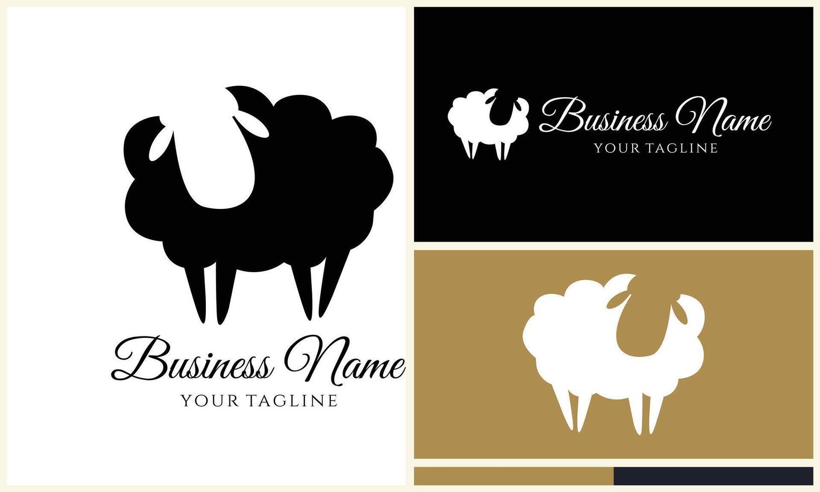silhouette sheep goat logo template vector