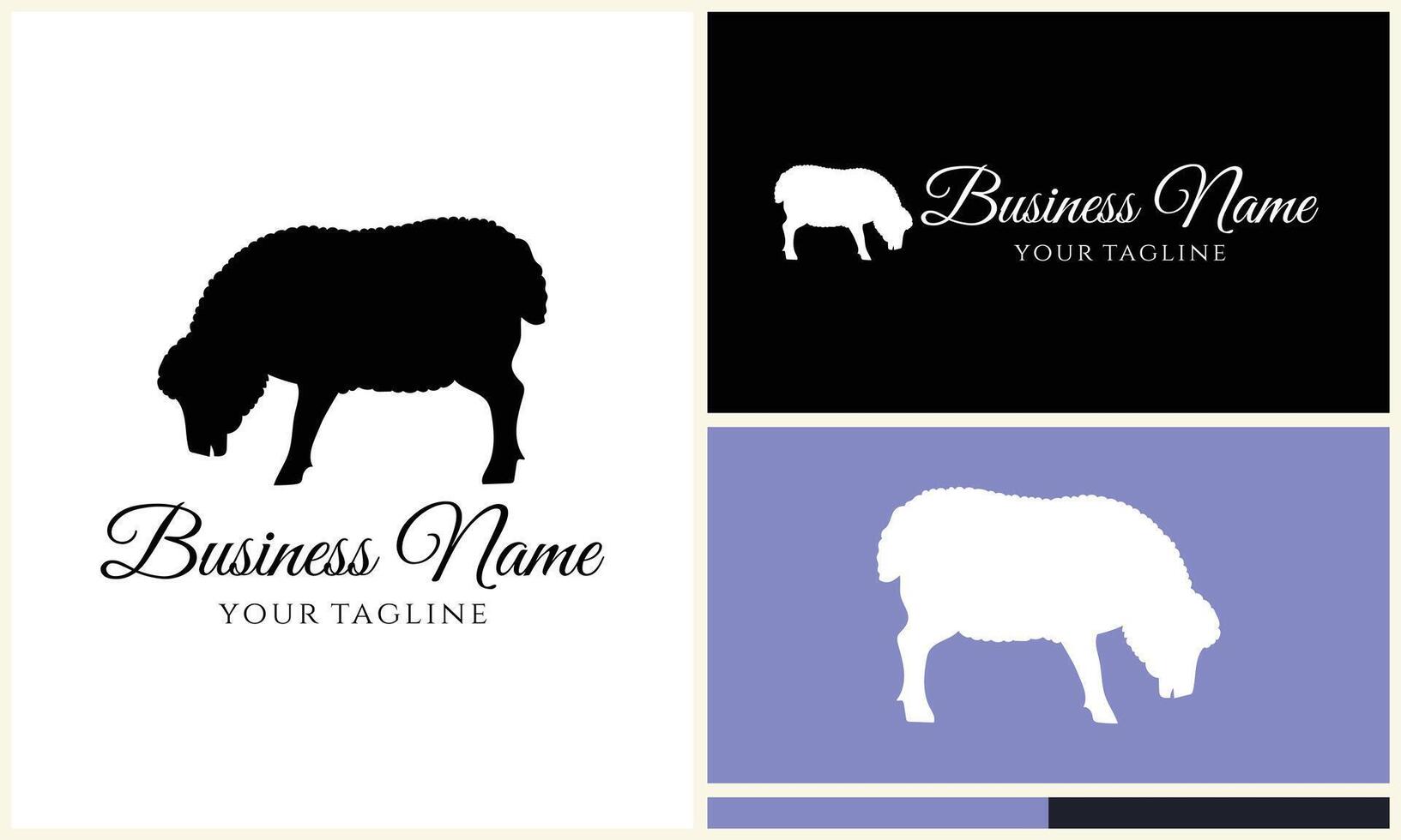 silhouette sheep goat logo template vector