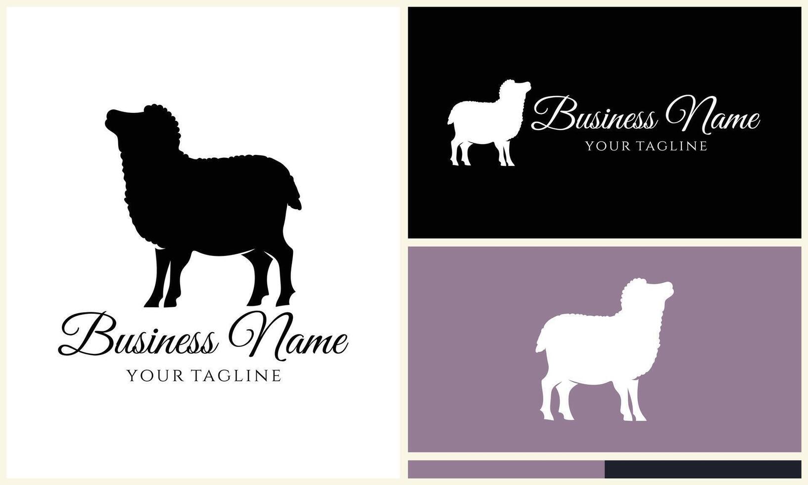 silhouette sheep goat logo template vector