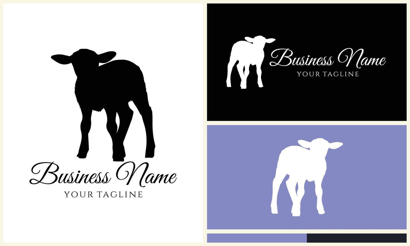 silhouette sheep goat logo template vector