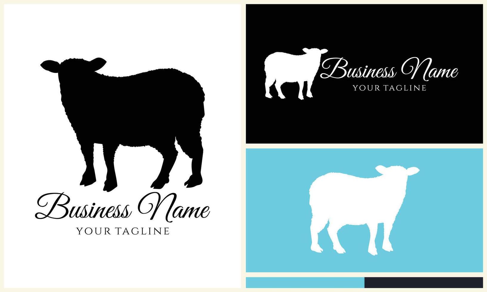 silhouette sheep goat logo template vector