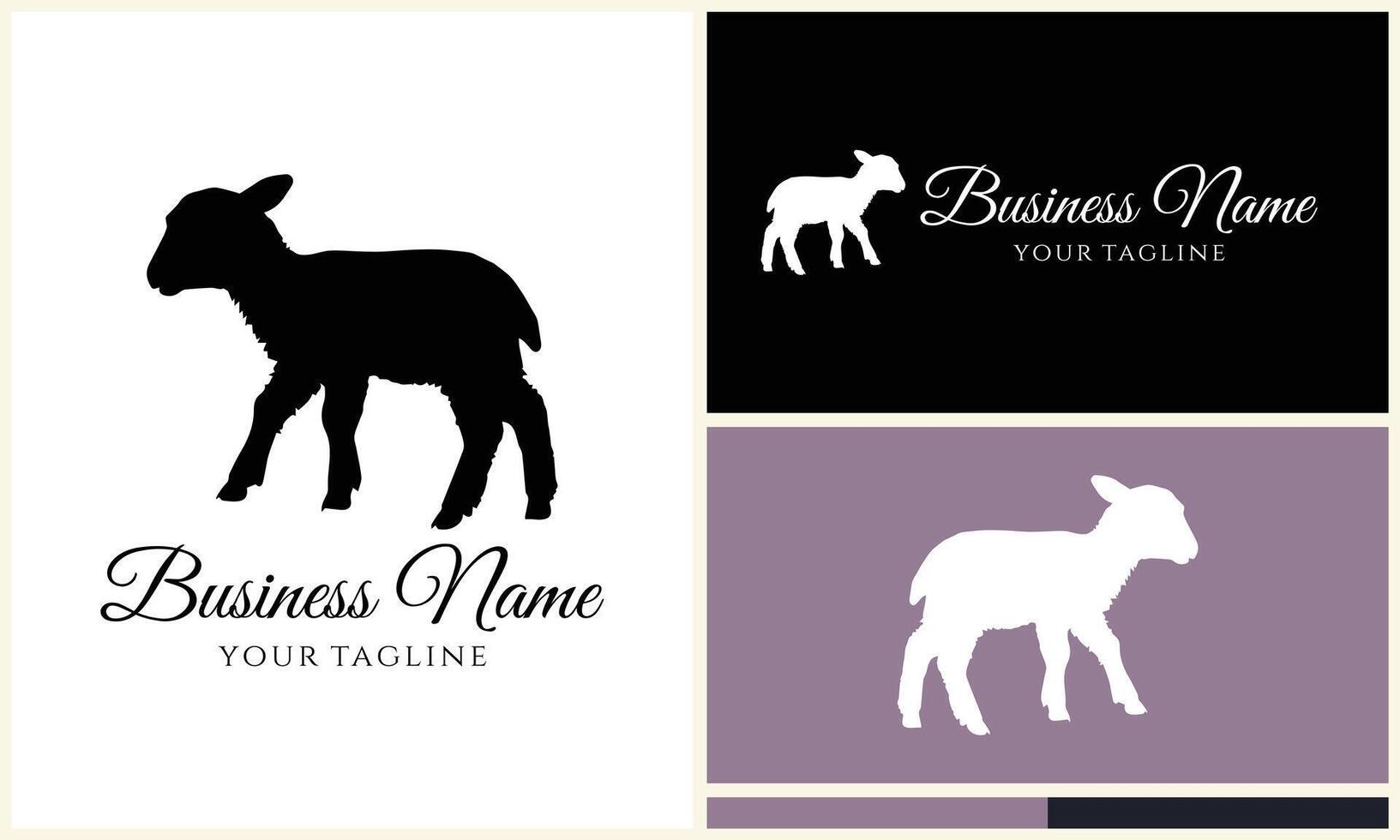silhouette sheep goat logo template vector