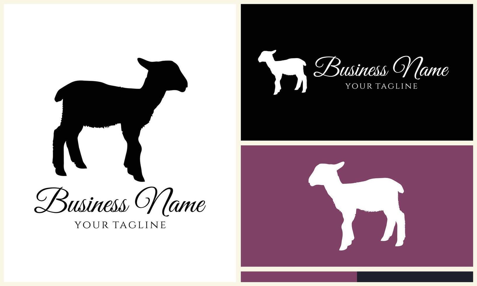 silhouette sheep goat logo template vector