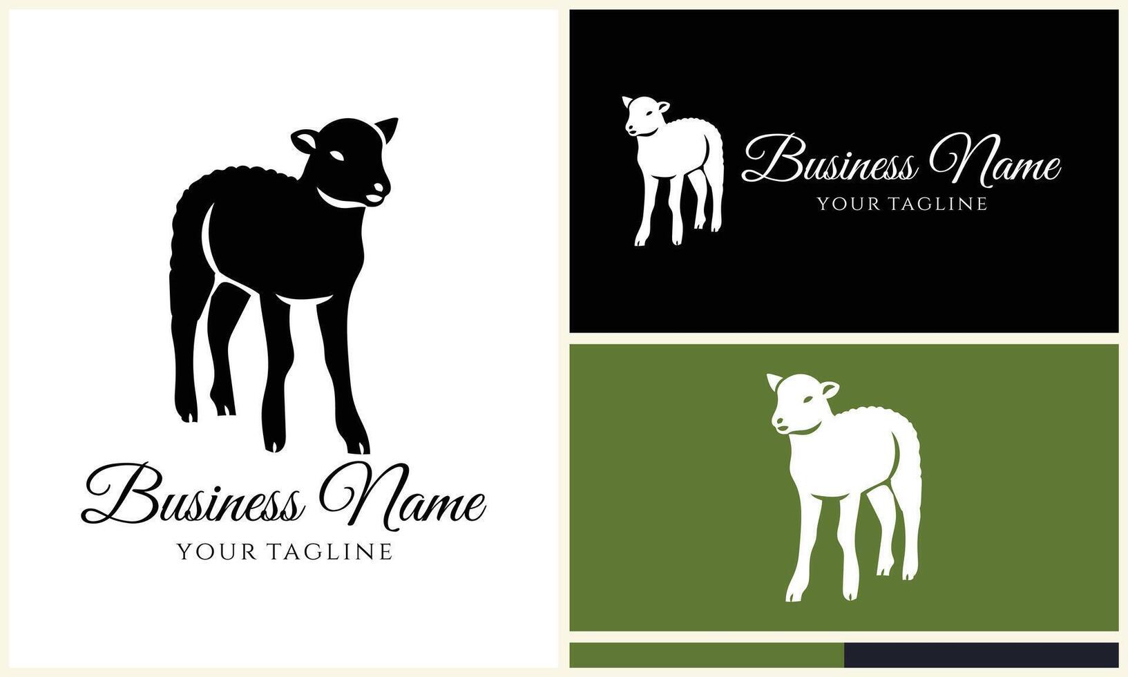 silhouette sheep goat logo template vector