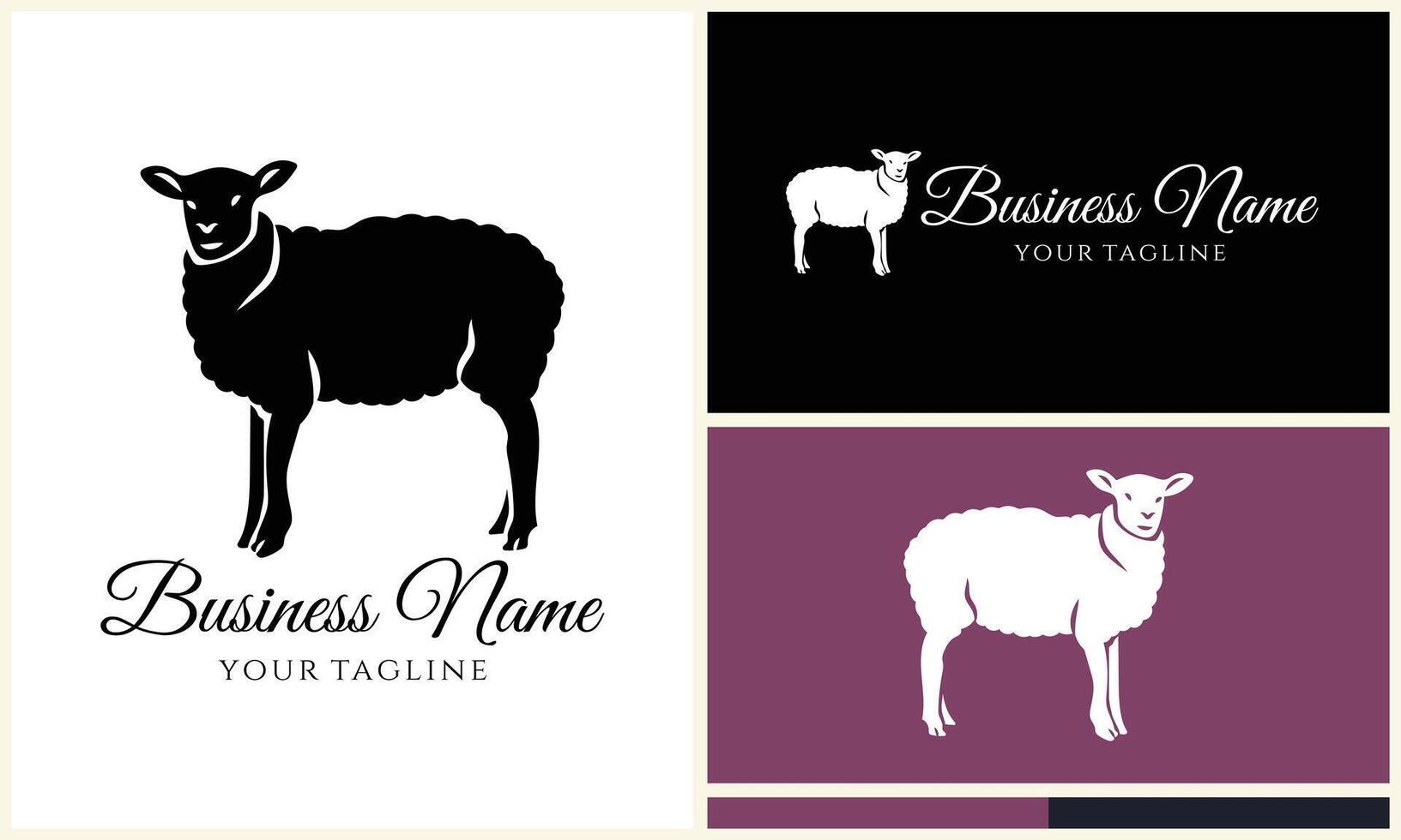 silhouette sheep goat logo template vector