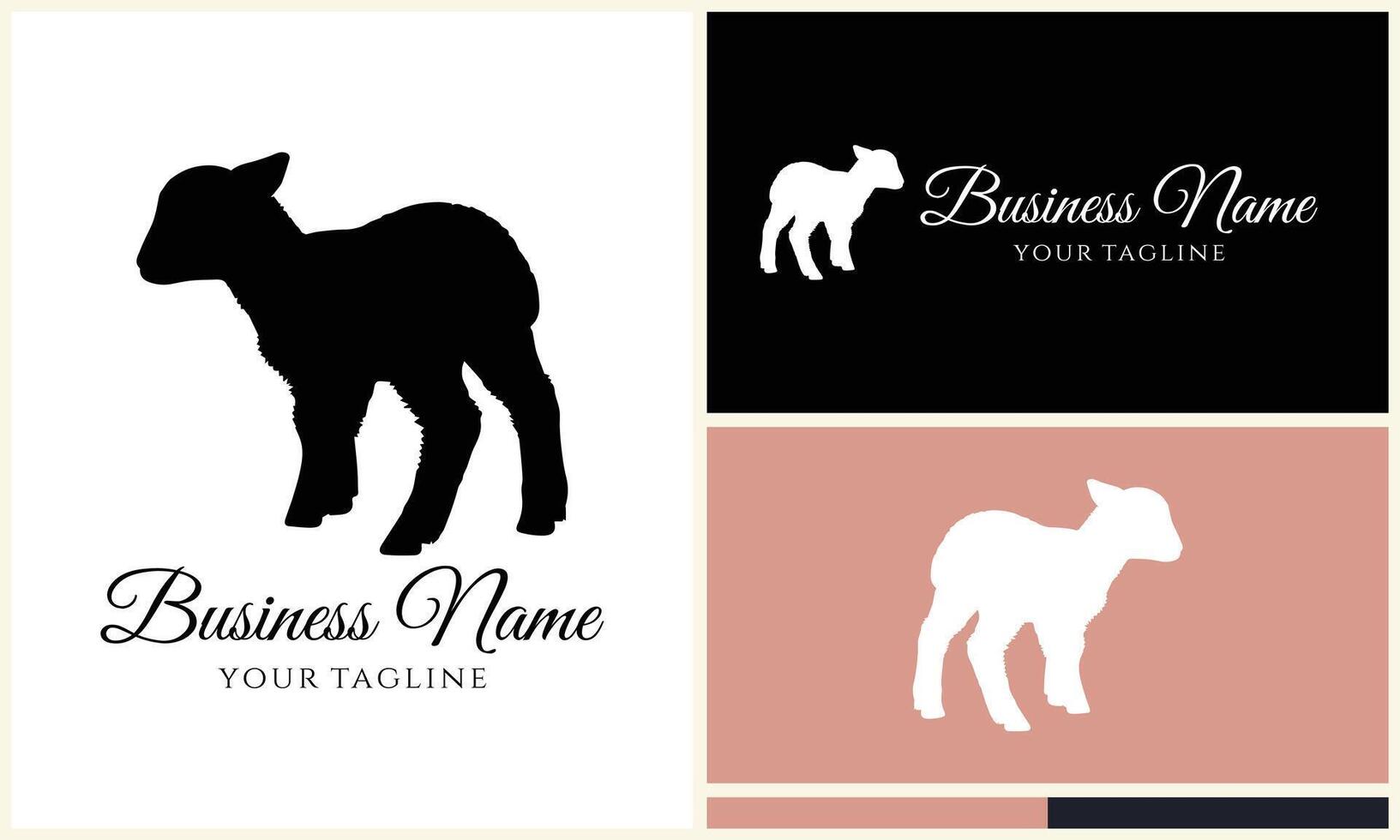 silhouette sheep goat logo template vector