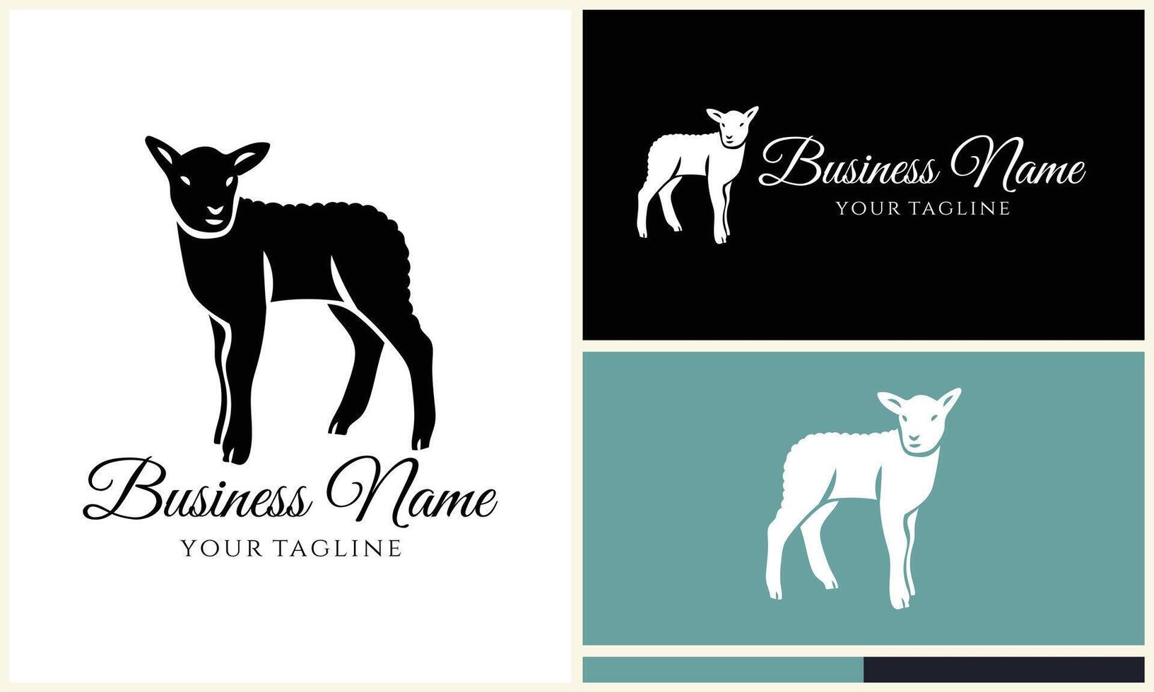 silhouette sheep goat logo template vector