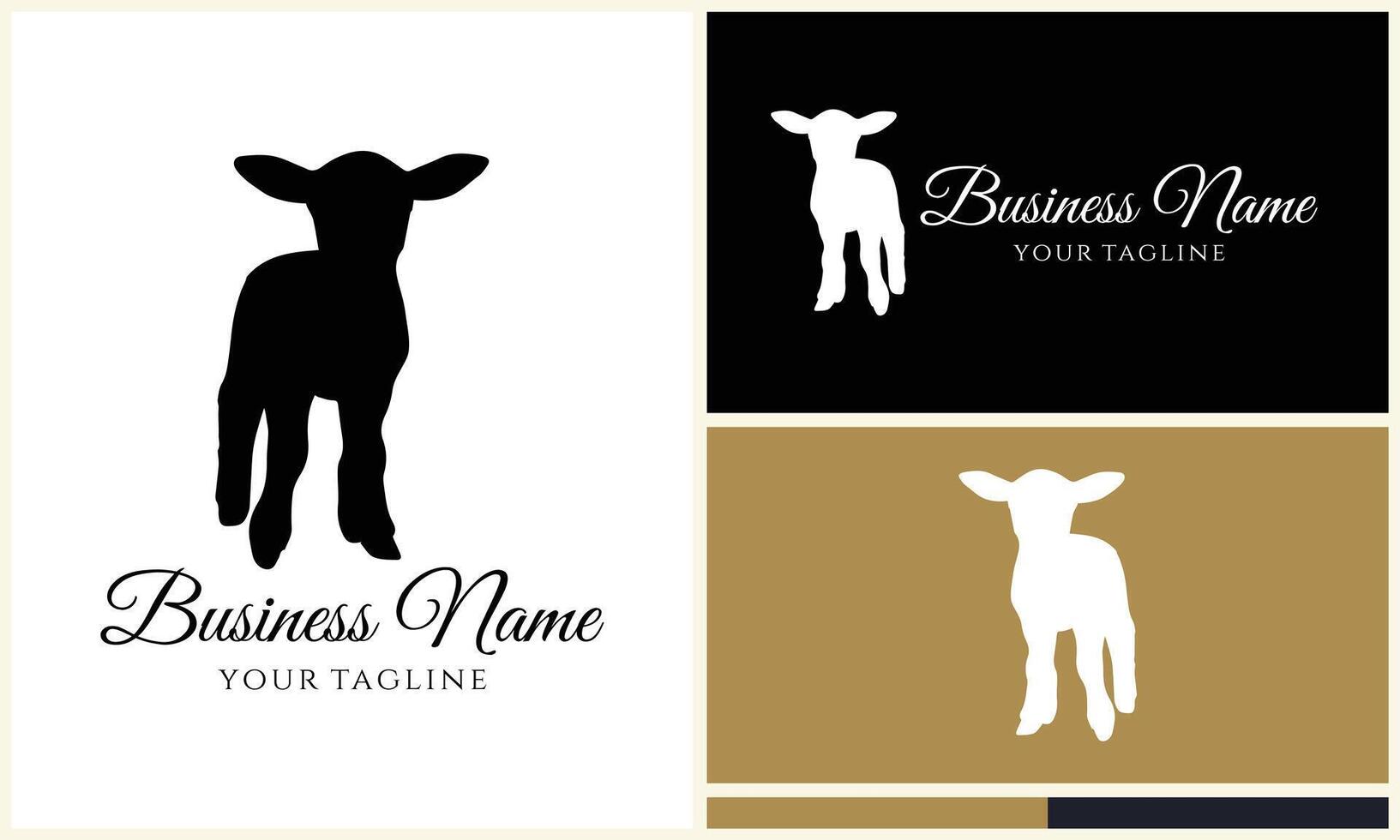 silhouette sheep goat logo template vector