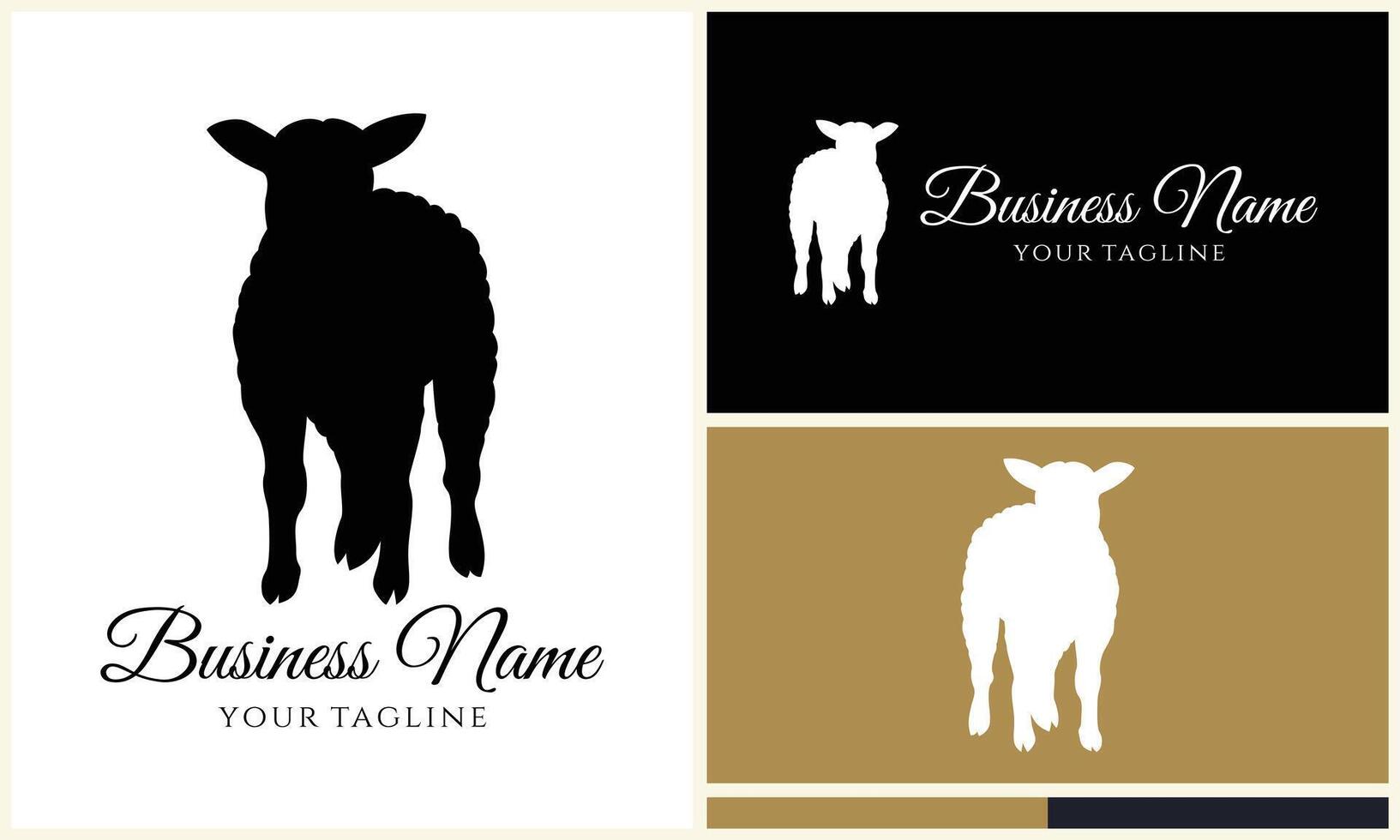 silhouette sheep goat logo template vector