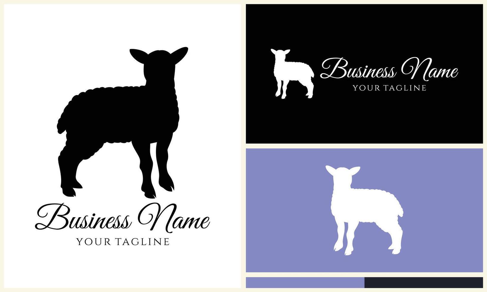 silhouette sheep goat logo template vector