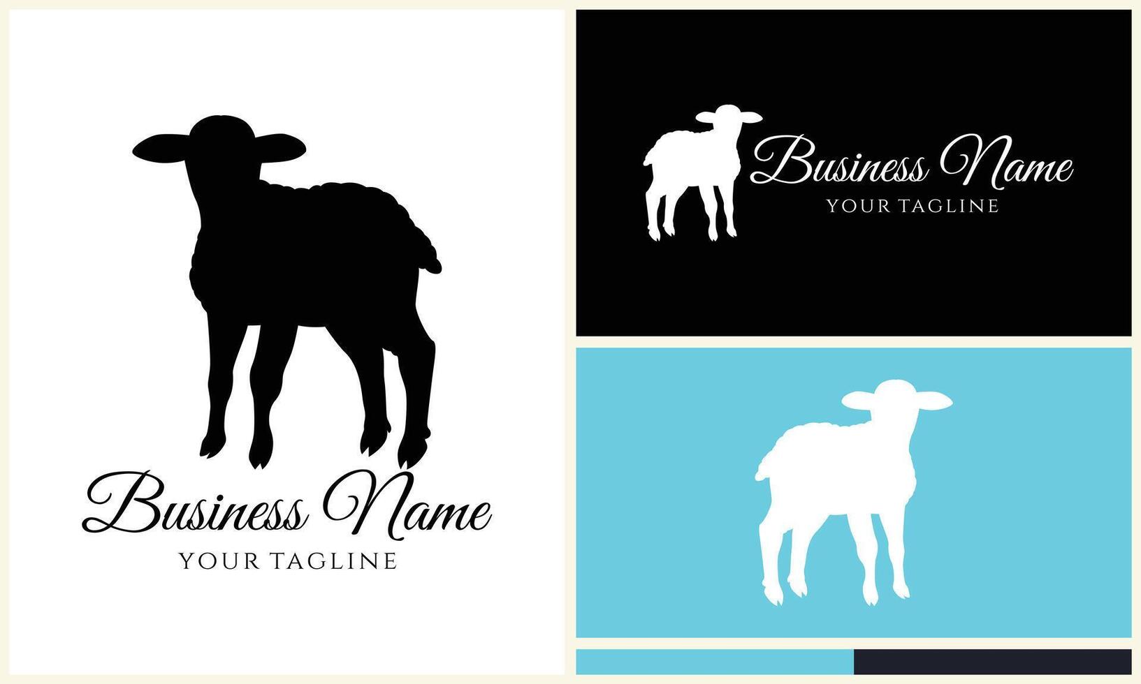 silhouette sheep goat logo template vector
