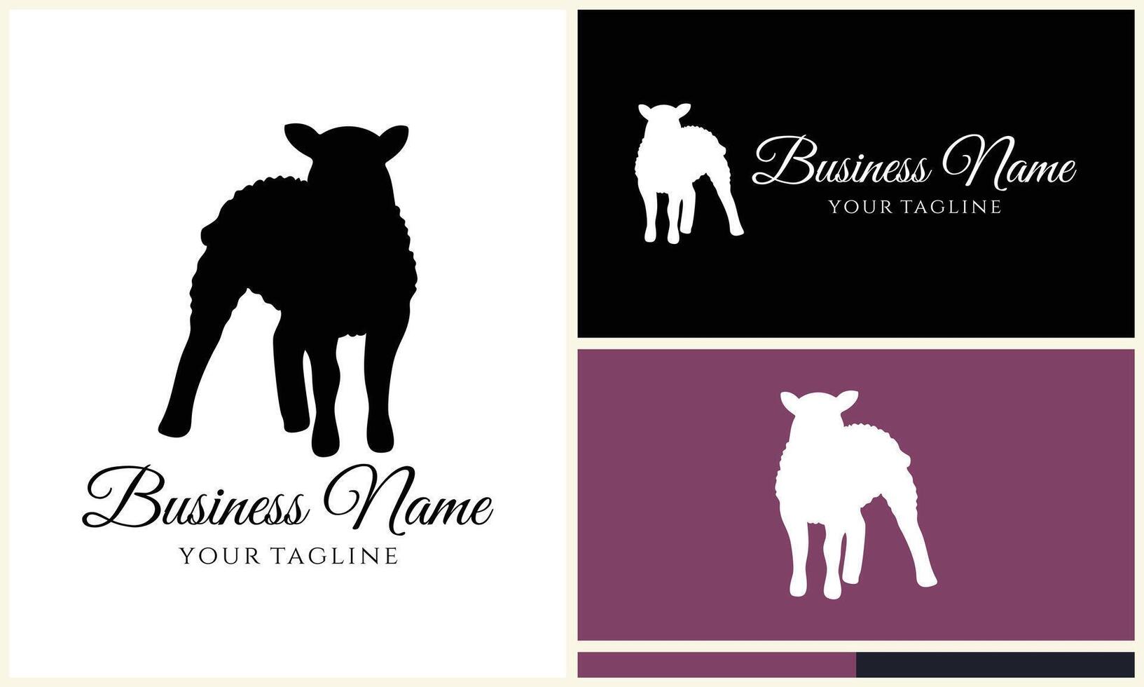 silhouette sheep goat logo template vector