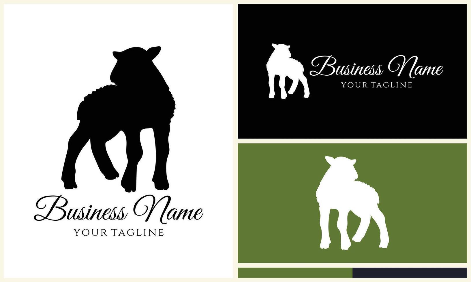 silhouette sheep goat logo template vector