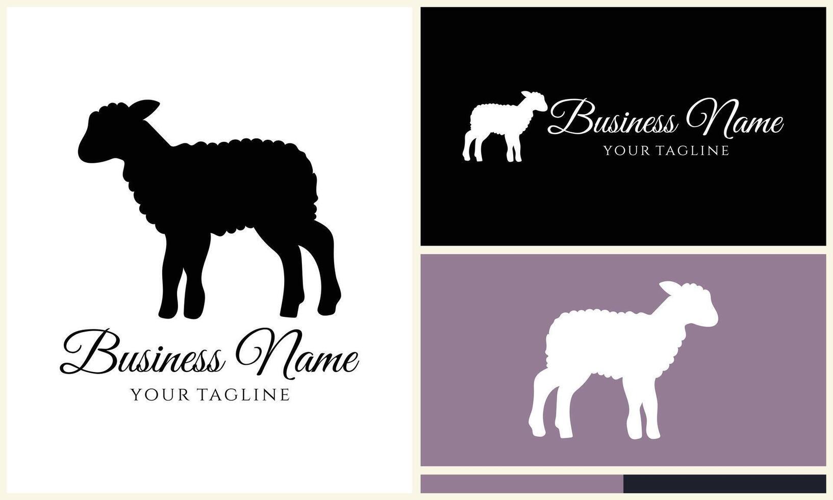 silhouette sheep goat logo template vector