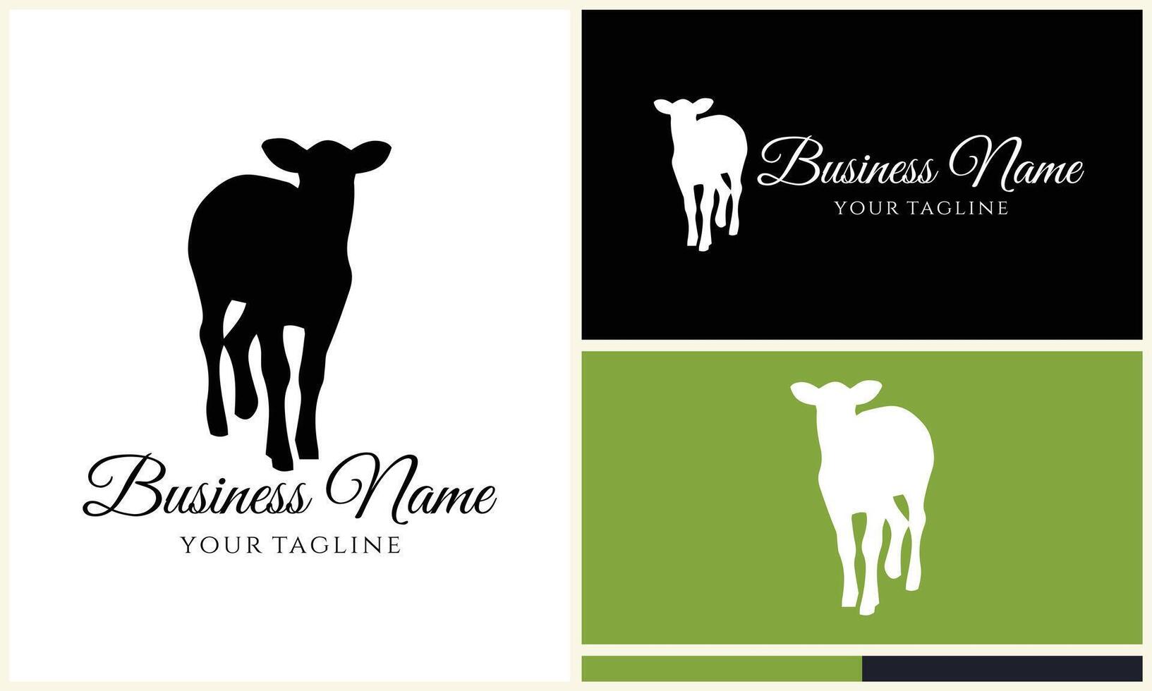 silhouette sheep goat logo template vector