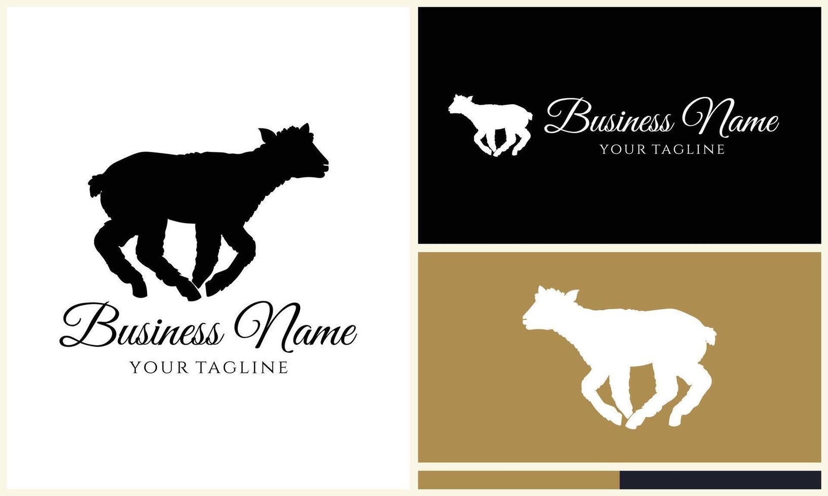 silhouette sheep goat logo template vector