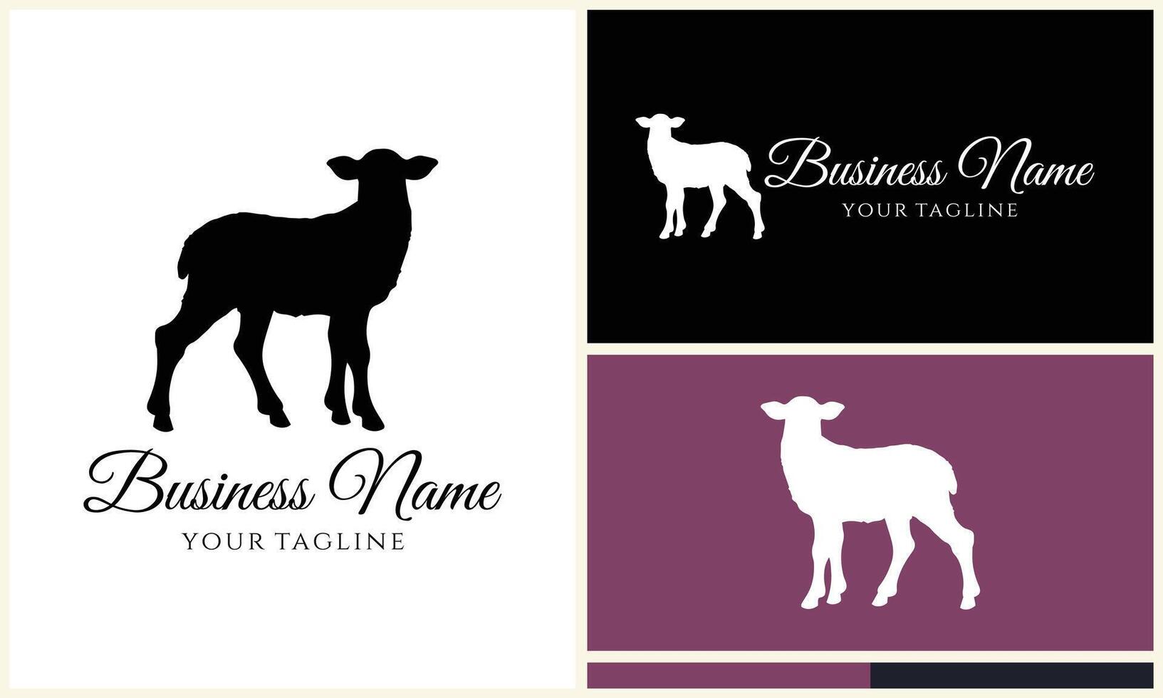 silhouette sheep goat logo template vector