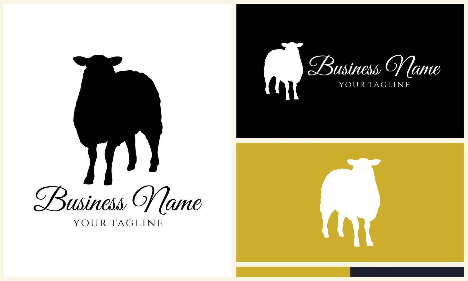 silhouette sheep goat logo template vector