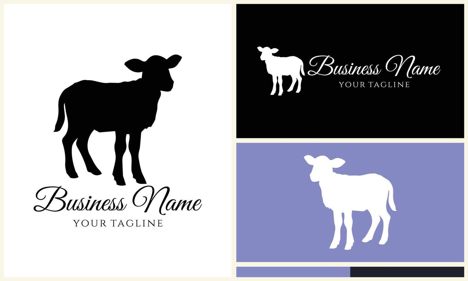 silhouette sheep goat logo template vector