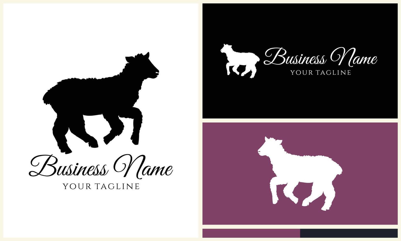 silhouette sheep goat logo template vector