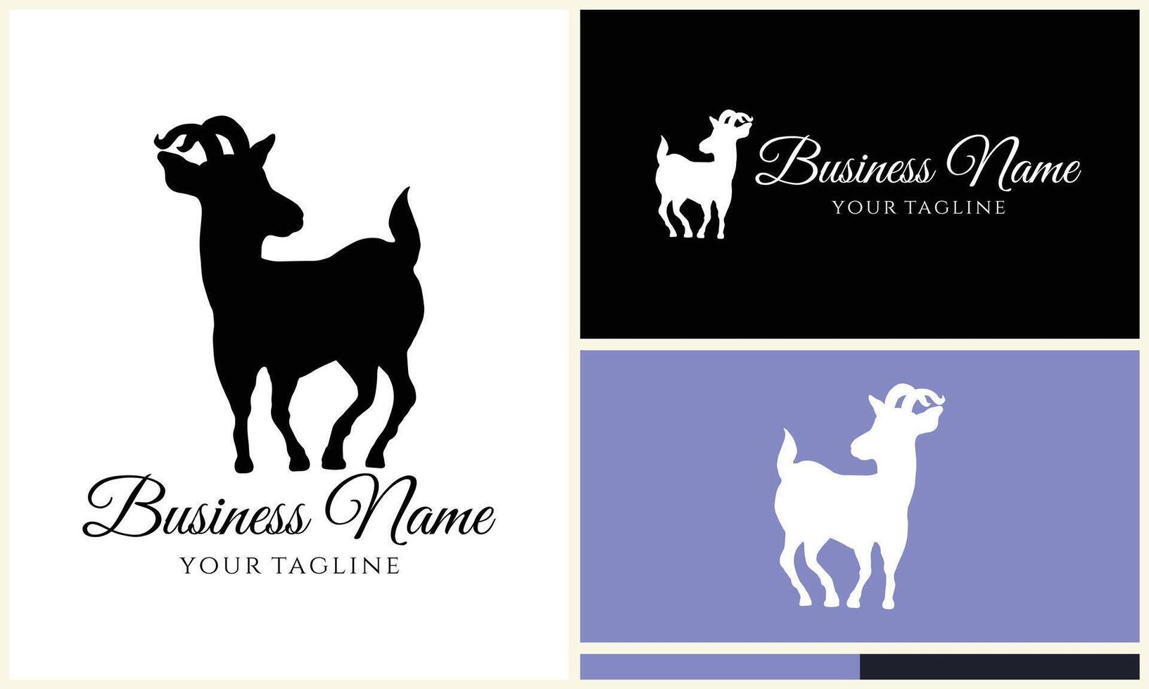 silhouette sheep goat logo template vector