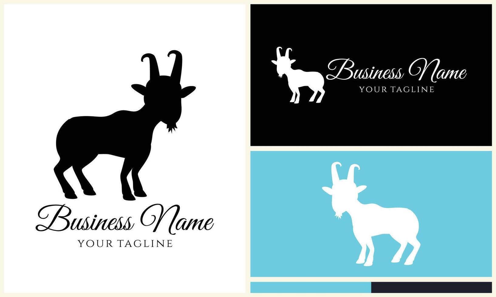 silhouette sheep goat logo template vector