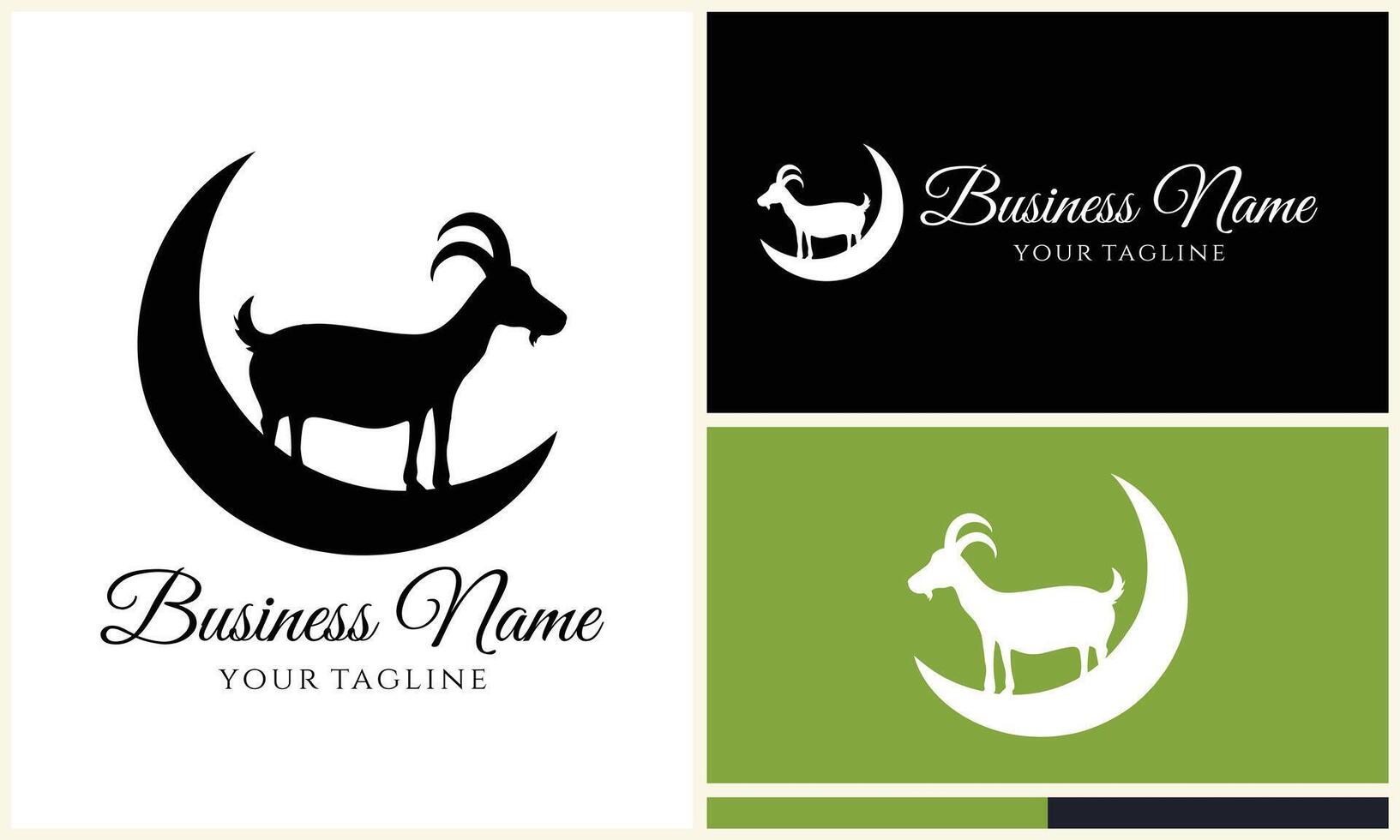 silhouette sheep goat logo template vector