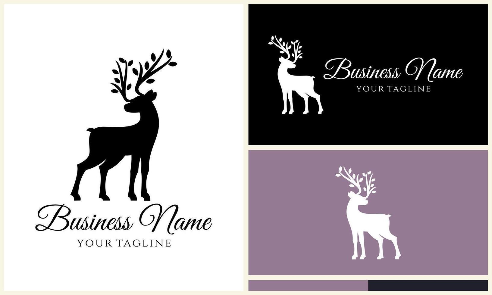 silhouette vector deer logo template