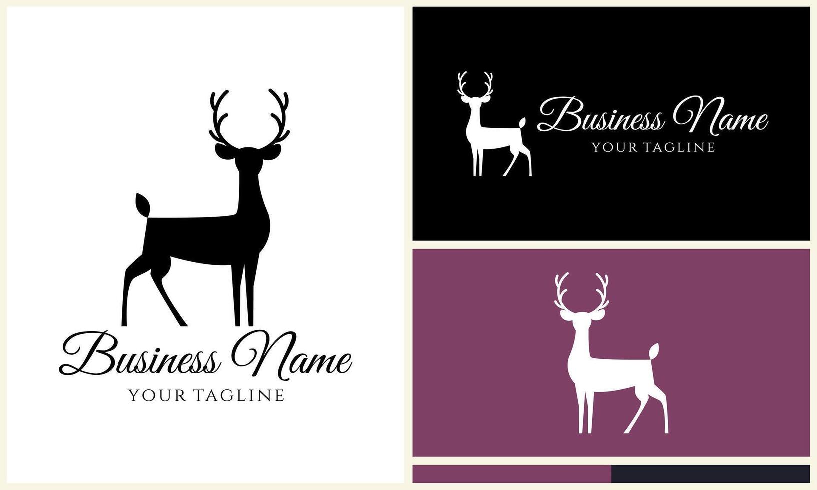 silhouette vector deer logo template