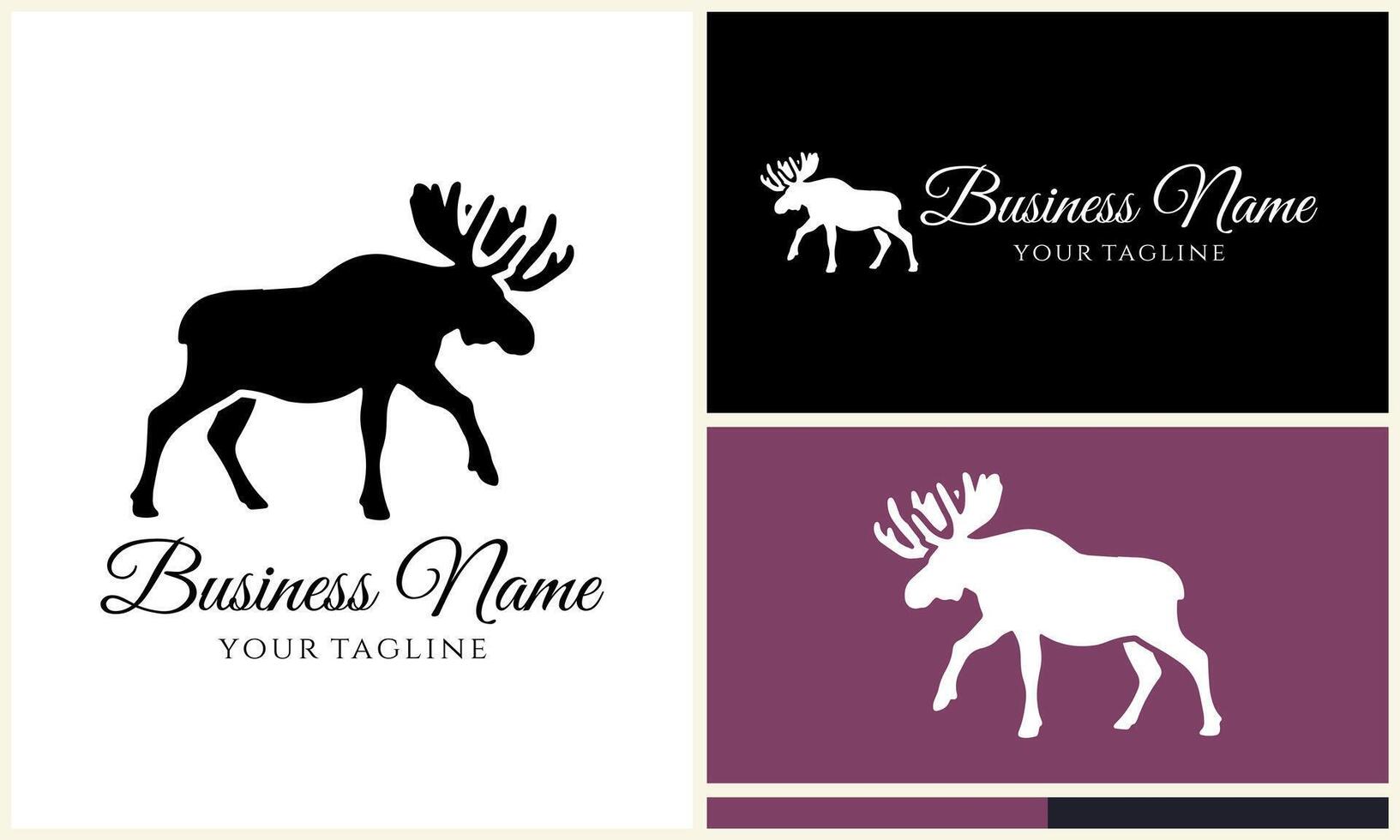 silhouette vector deer logo template