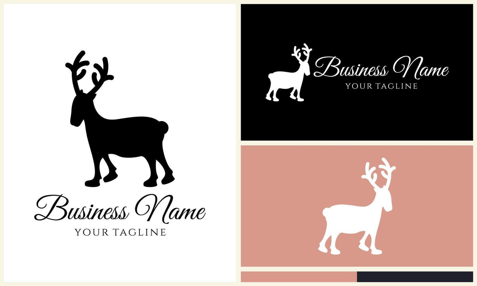 silhouette vector deer logo template