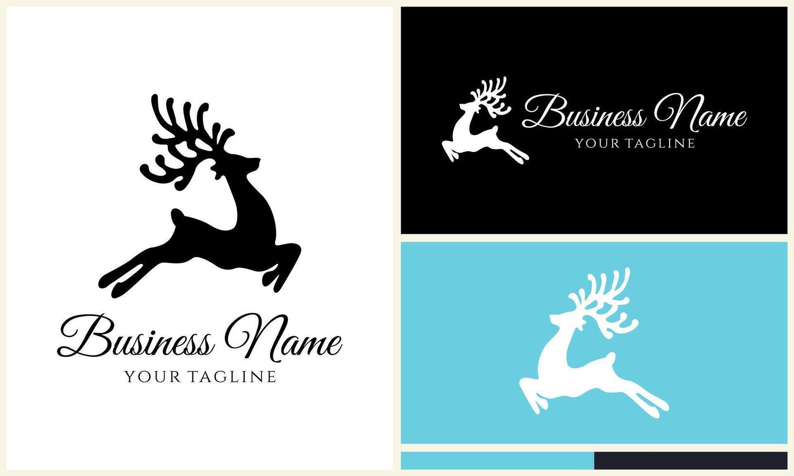 silhouette vector deer logo template