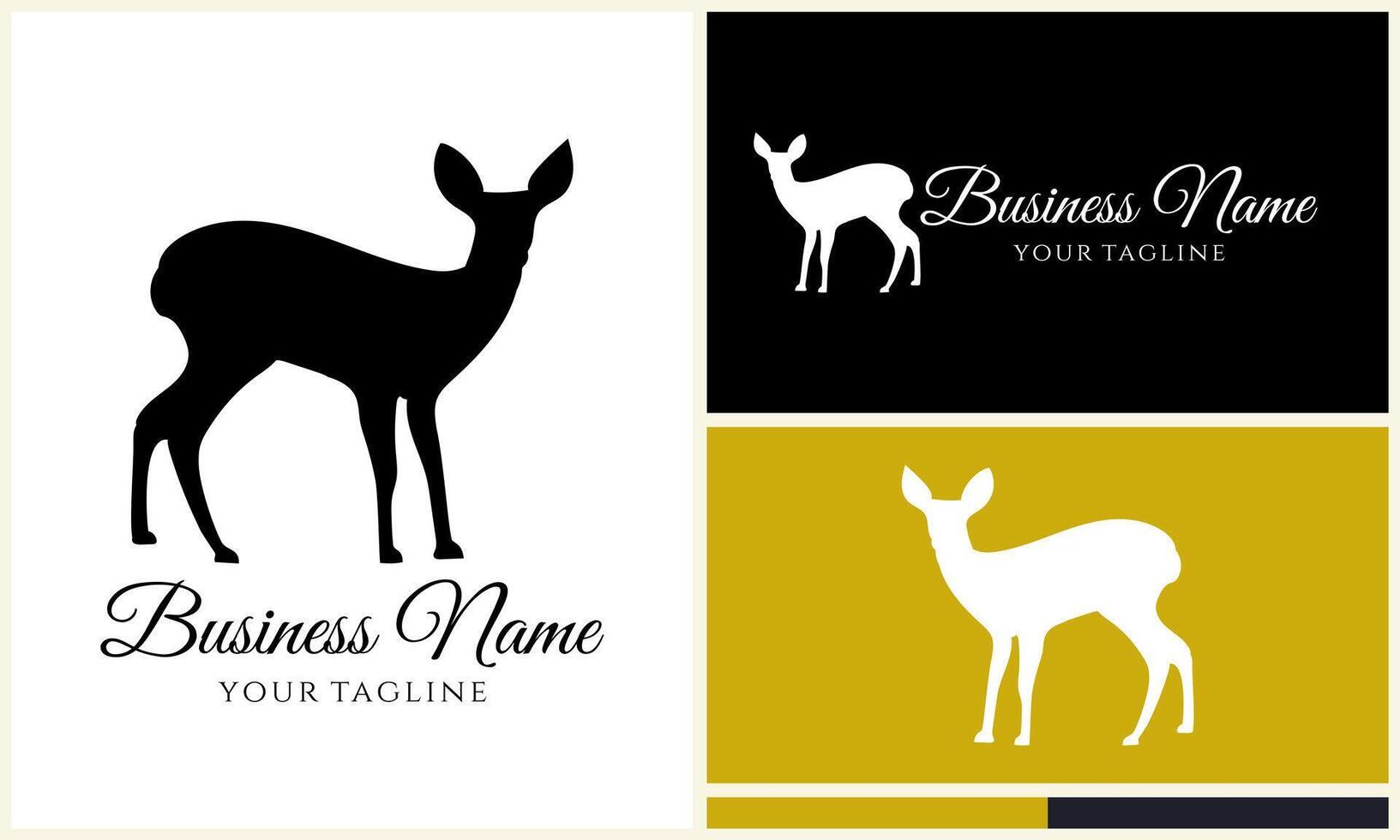 silhouette vector deer logo template